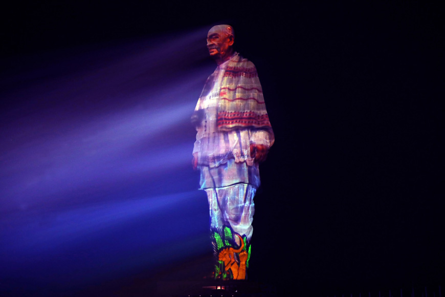 statue of unity laser show