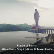 A breathtaking view of the Statue of Unity with surrounding attractions and luxury stays at Statue of Unity Tent City-1